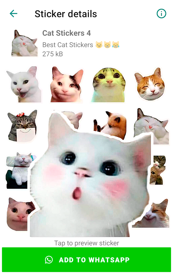 Cute Cat Stickers for WhatsApp