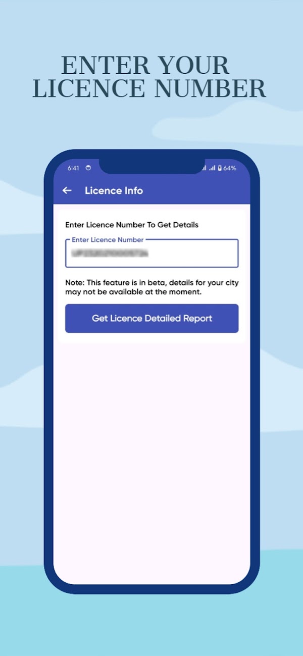 Vehicle & Driving Licence Info