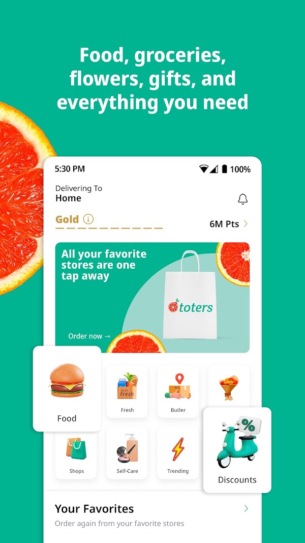 Toters: Food Delivery & More