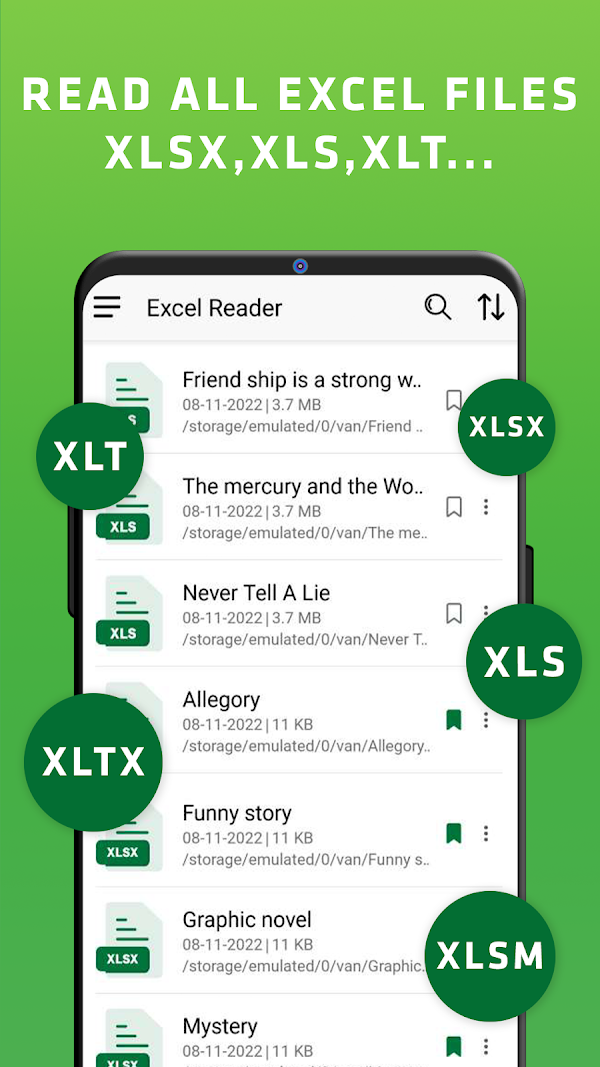 XLSX viewer: read XLS